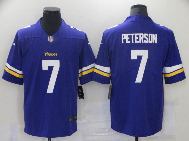 Men Minnesota Vikings #7 Peterson Purple Nike Vapor Untouchable Stitched Limited NFL Jerseys
